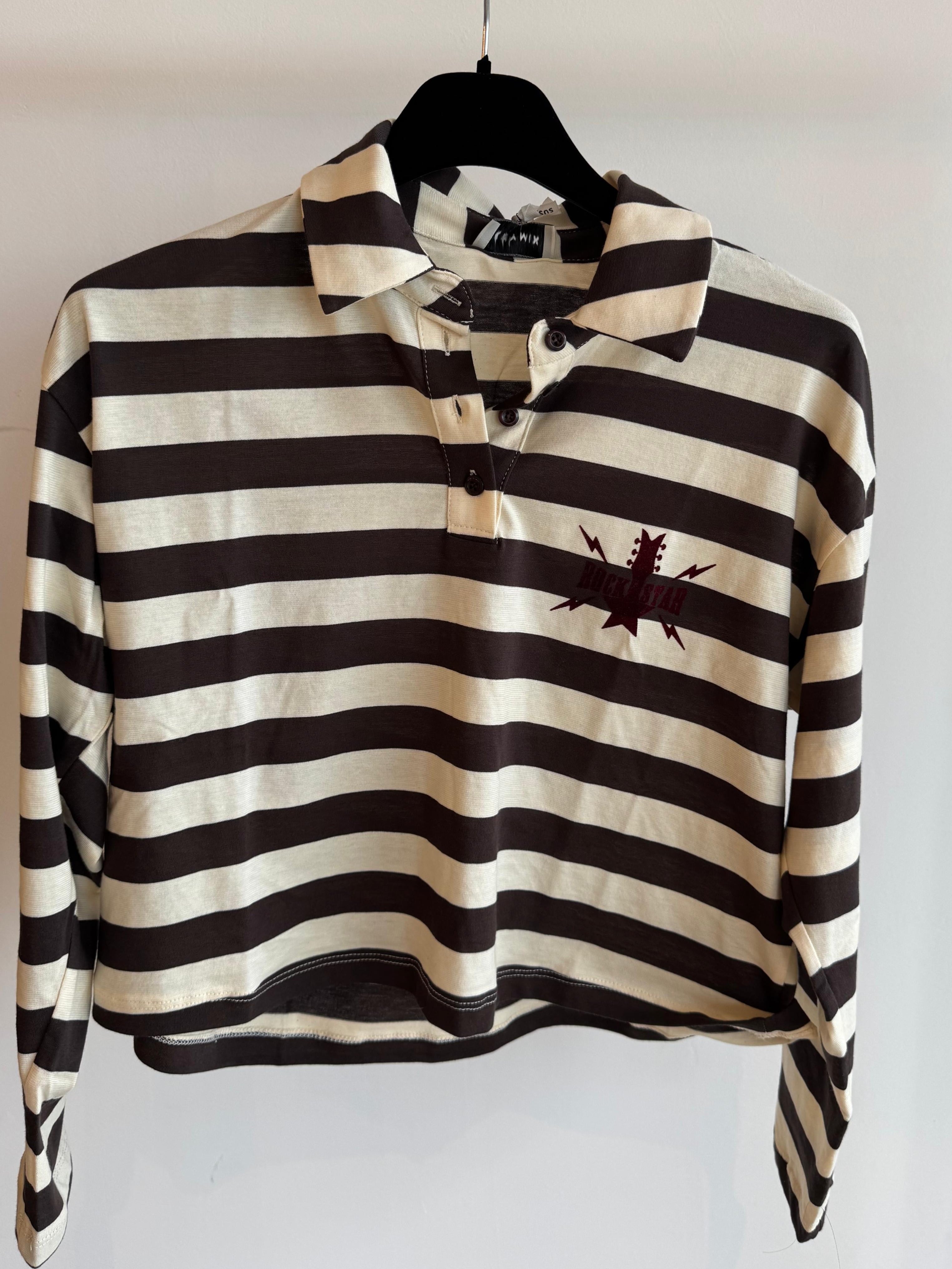 CAMICIA CORTA A RIGHE