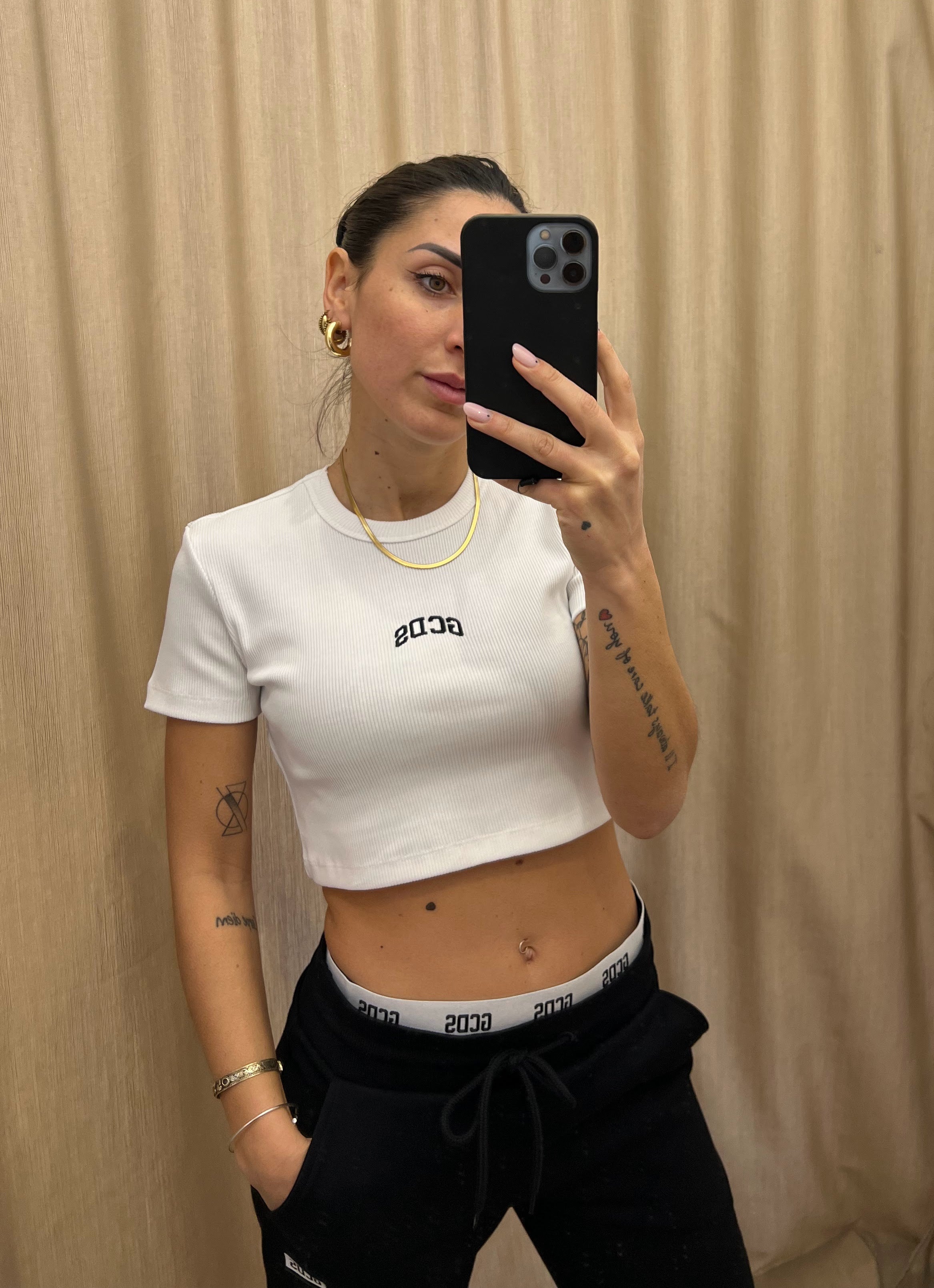 MAGLIA A COSTINE GCDS BIANCA