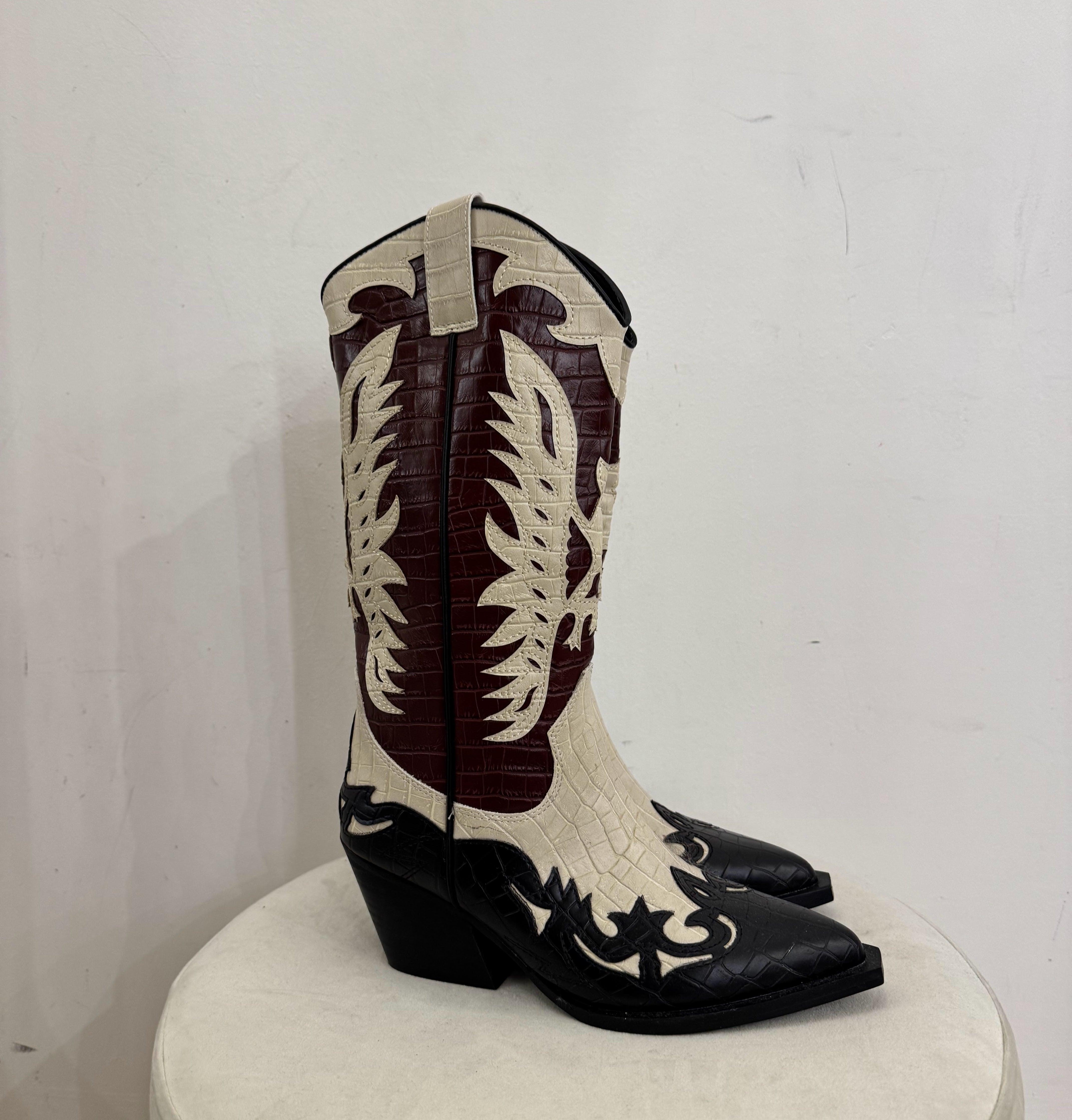 STIVALE TEXANO TRICOLORE