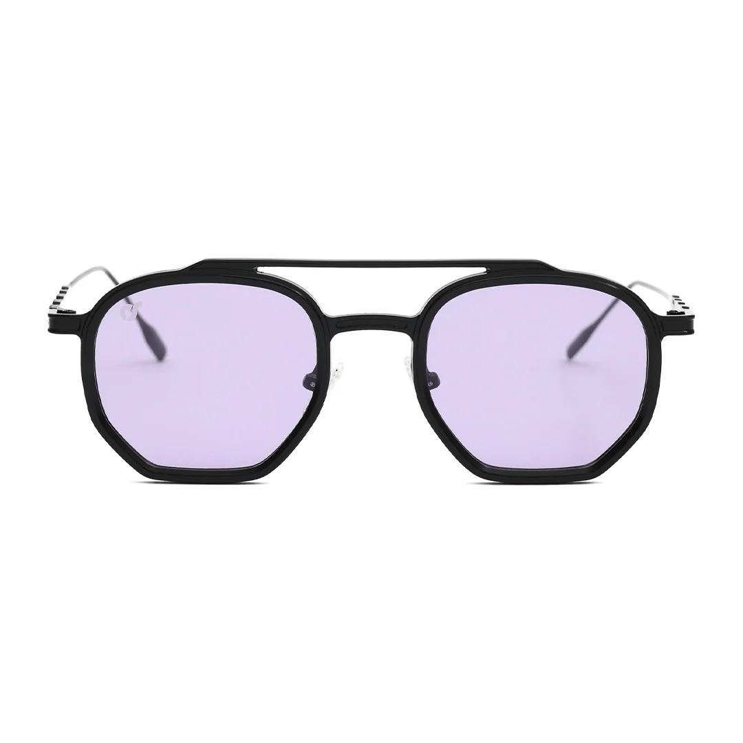 OCCHIALE NERO CON LENTE VIOLA