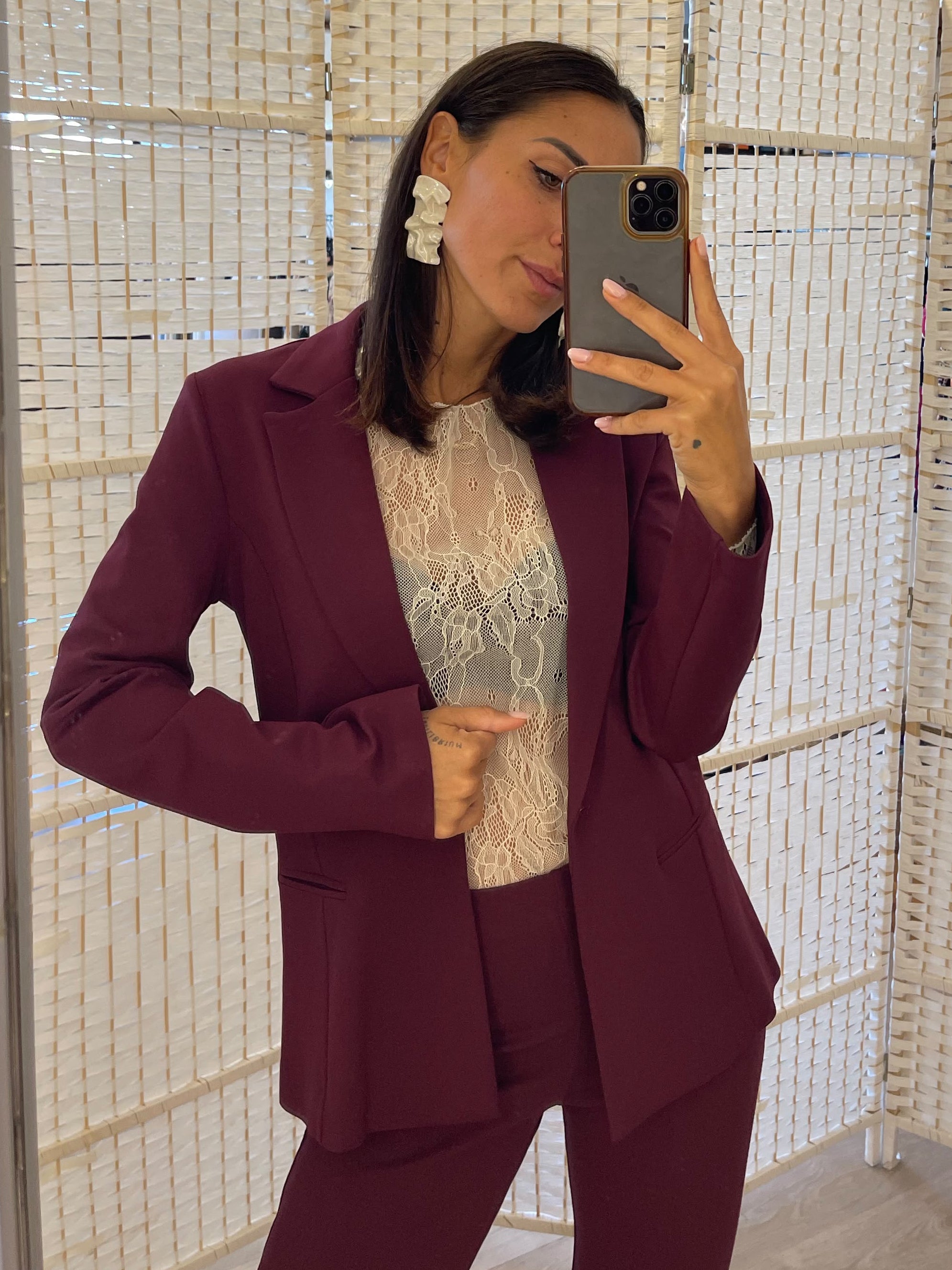 Giacca punto milano bordeaux Indomina