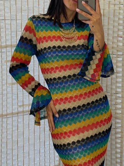 Abito crochet colorato