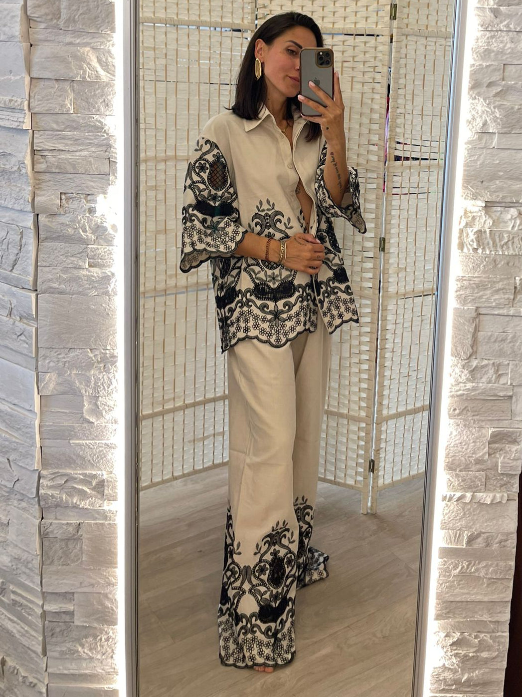 Pantalone ricamato Glamorous