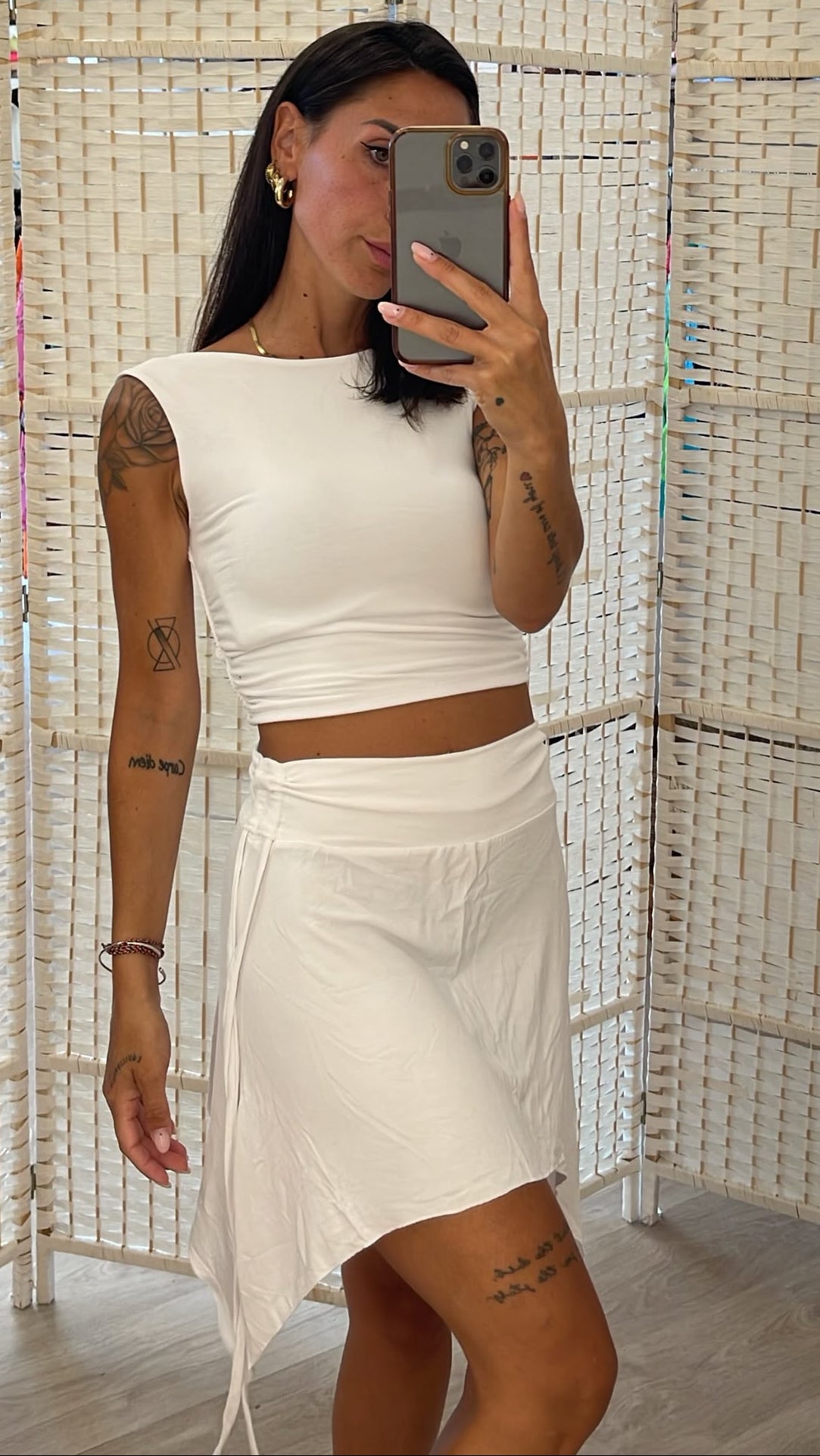 Completo top + gonna bianco