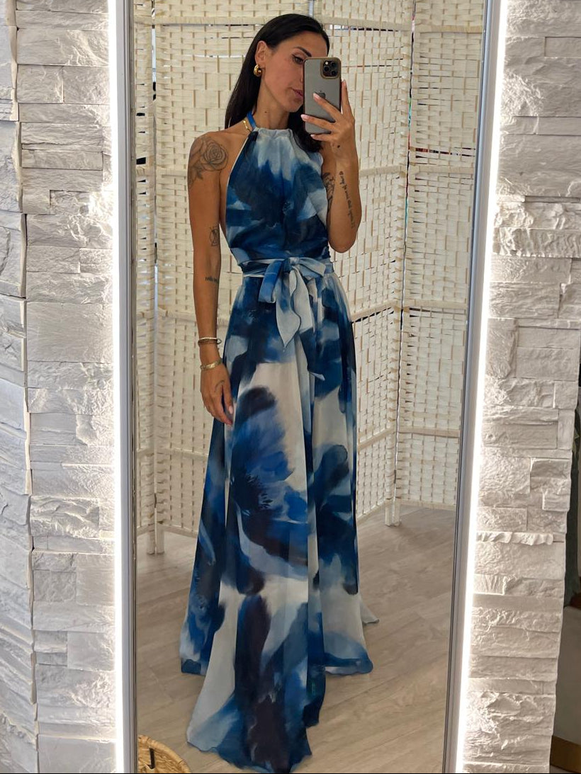 Top fantasia blu Moqette