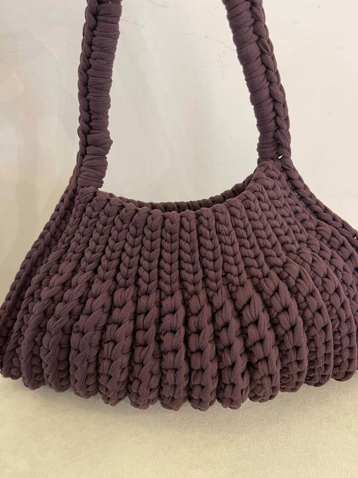 Borsa crochet marrone