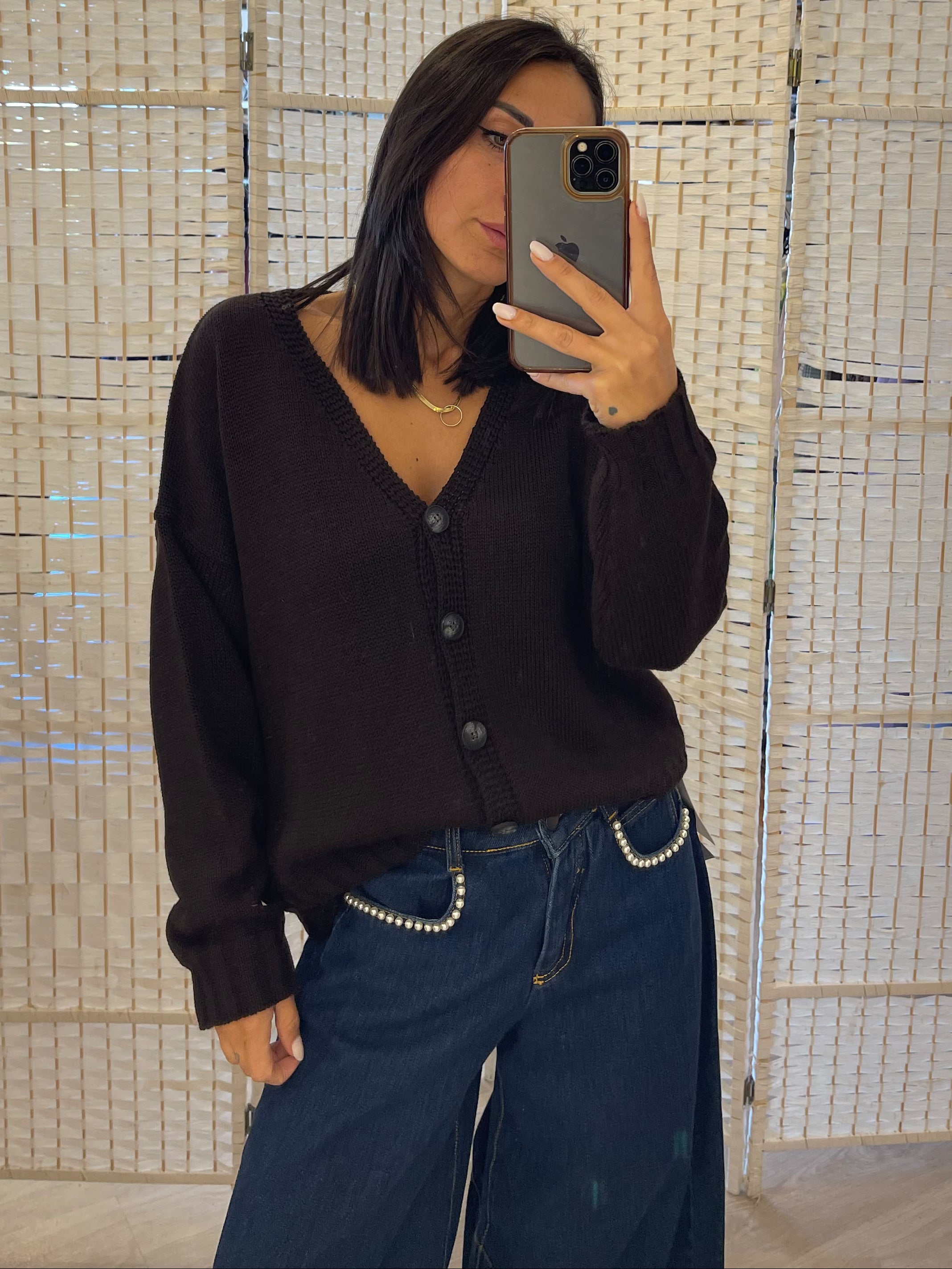 Cardigan con bottoni Burro o Moro o Bordeaux