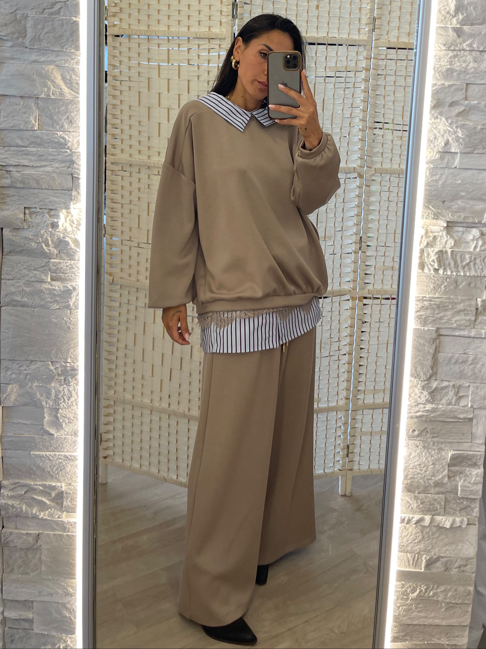 Pantalone tuta beige o marrone Susymix
