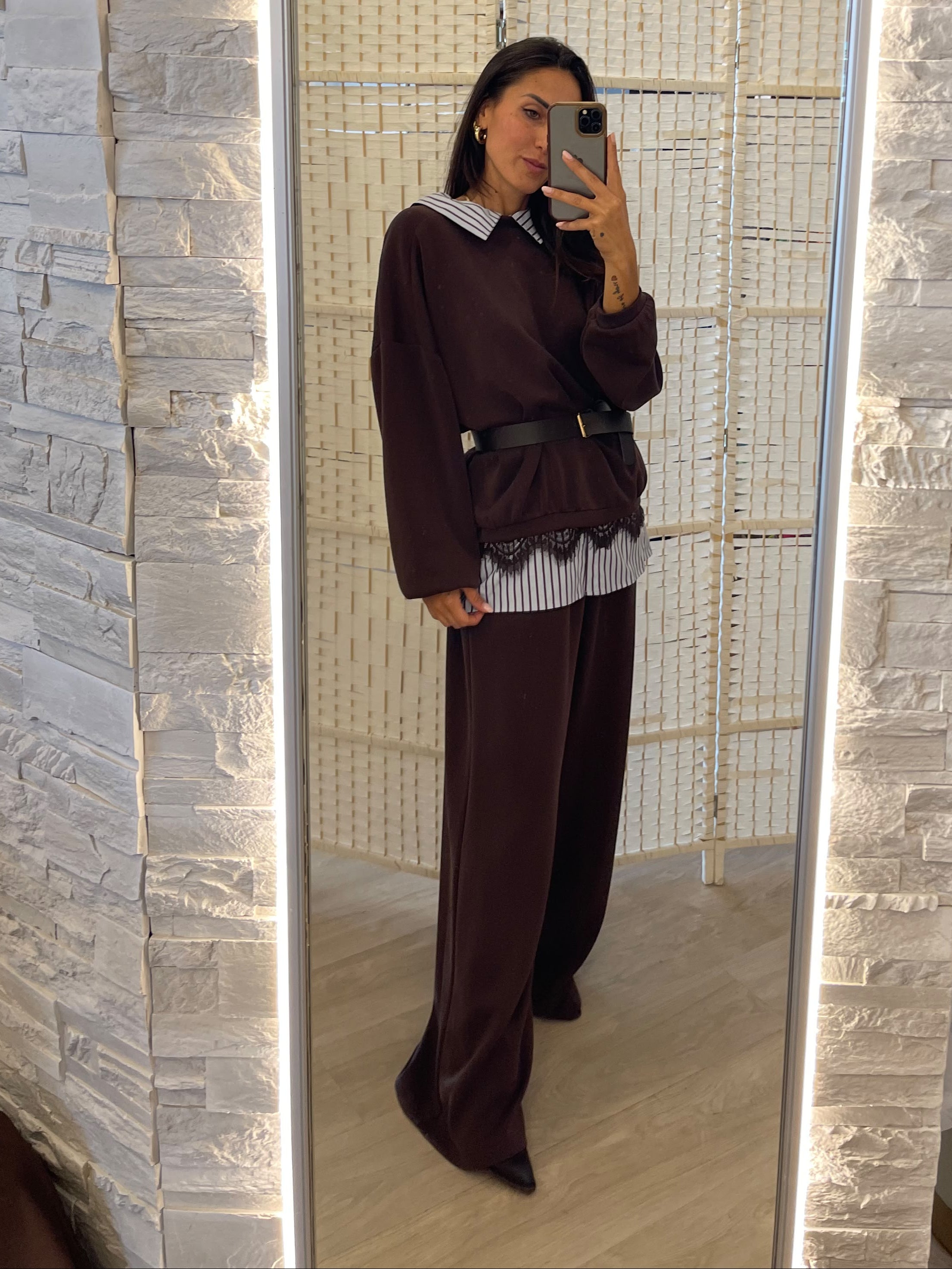 Pantalone tuta beige o marrone Susymix