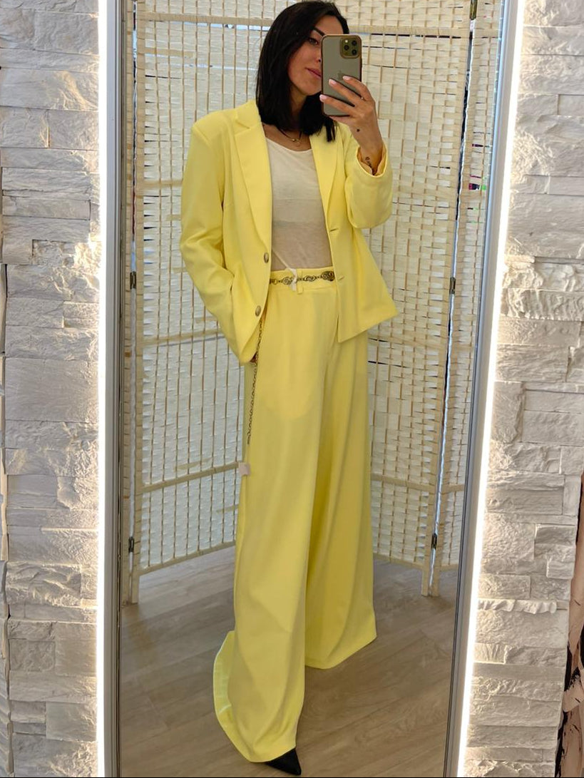 Completo giacca + pantalone giallo e azzurro Kikisix