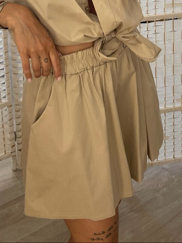 Shorts popeline Kikisix - celeste/sabbia/moro