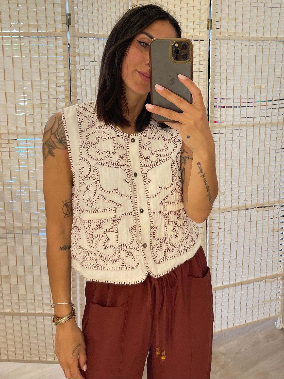 Gilet ricamato a mano La Petite Etoile