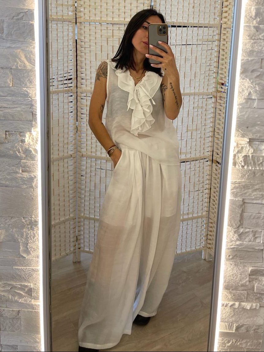 Pantalone bianco Kikisix