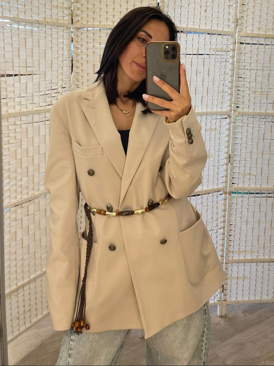 Giacca oversize sabbia
