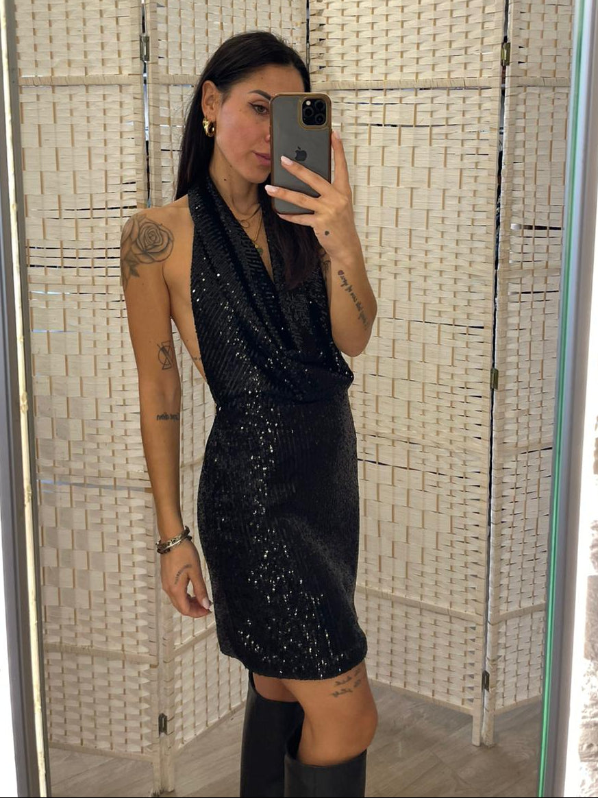 Abito paillettes nero