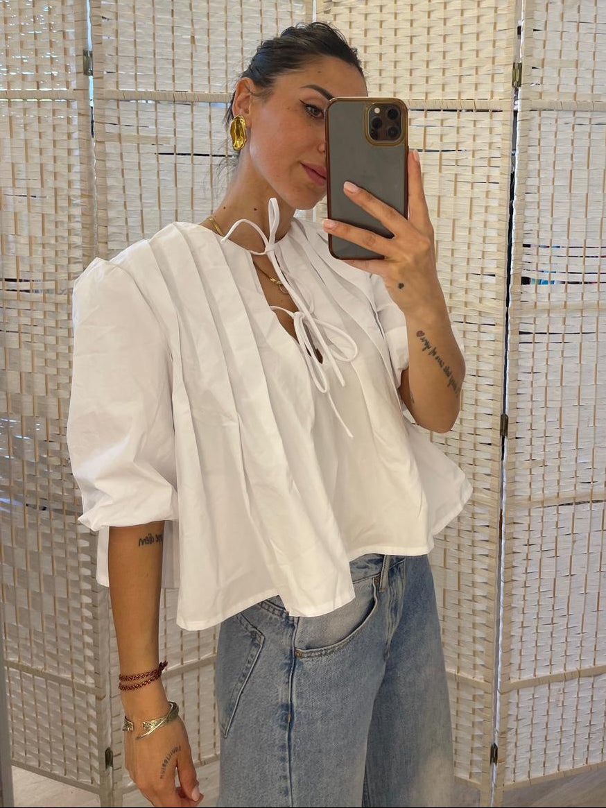 Camicia bianca manica corta