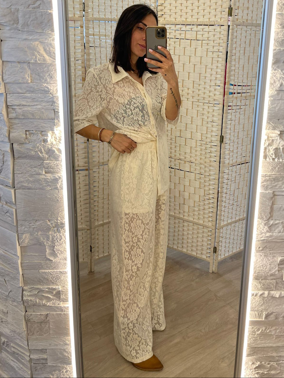 Pantalone pizzo burro Glamorous