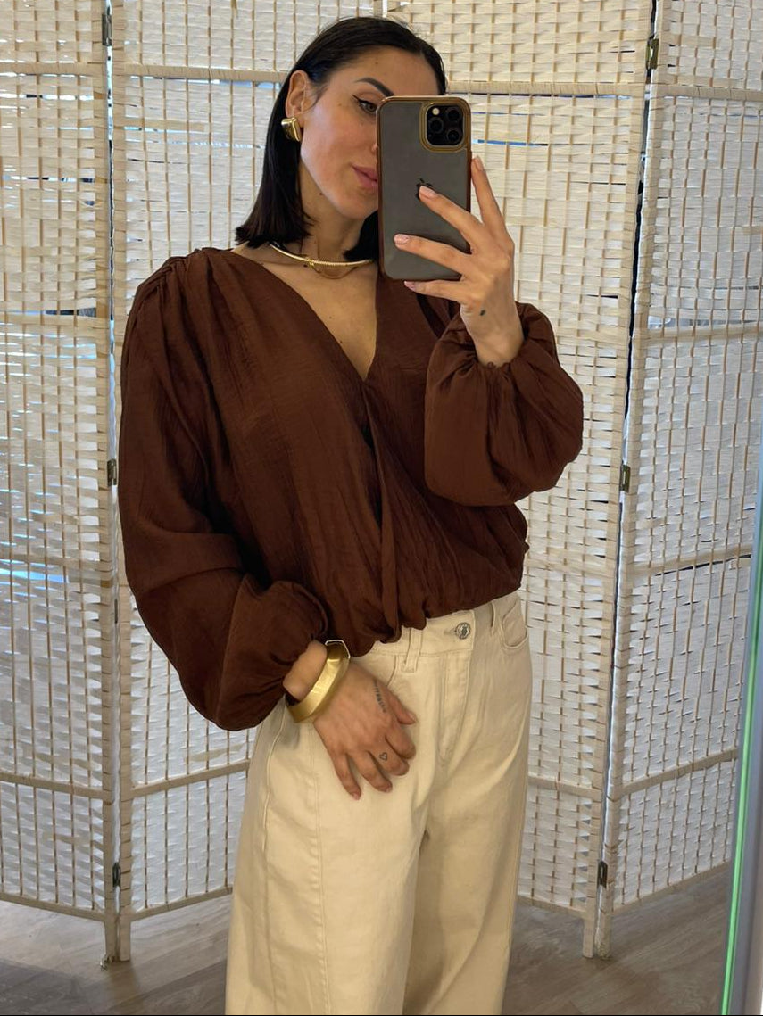Blusa marrone Kikisix