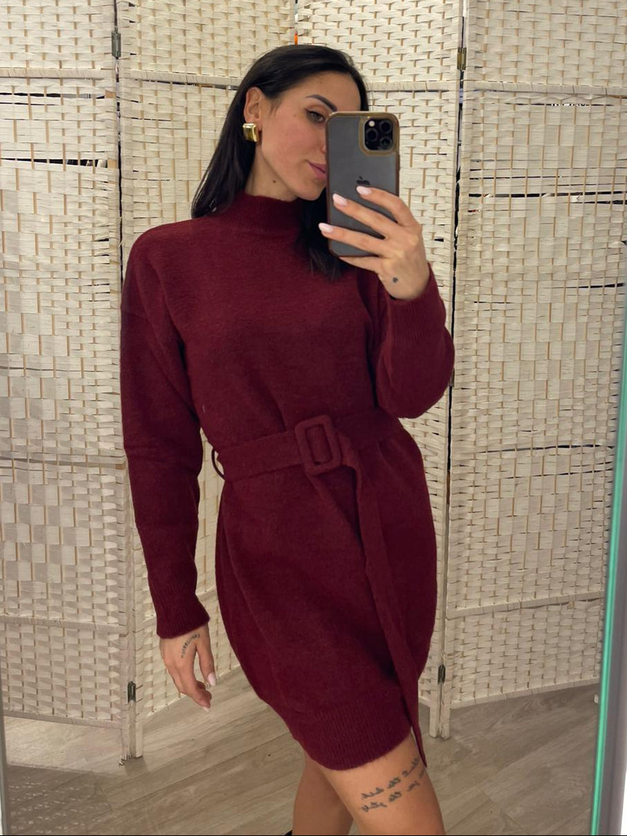 Abito maglia bordeaux Kontatto