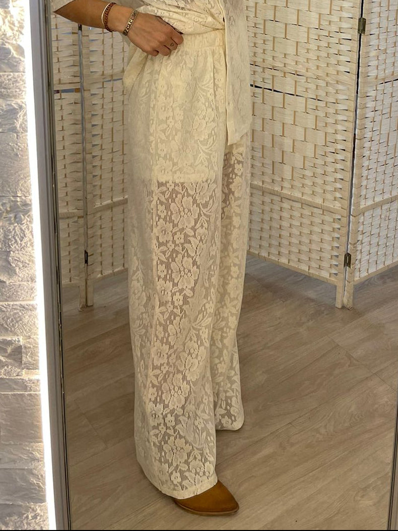 Pantalone pizzo burro Glamorous