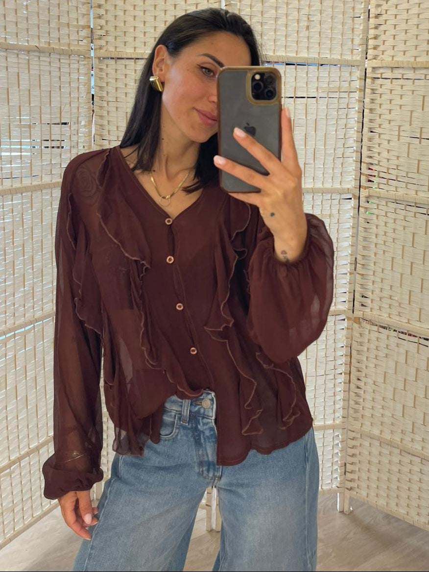 Blusa marrone Kikisix