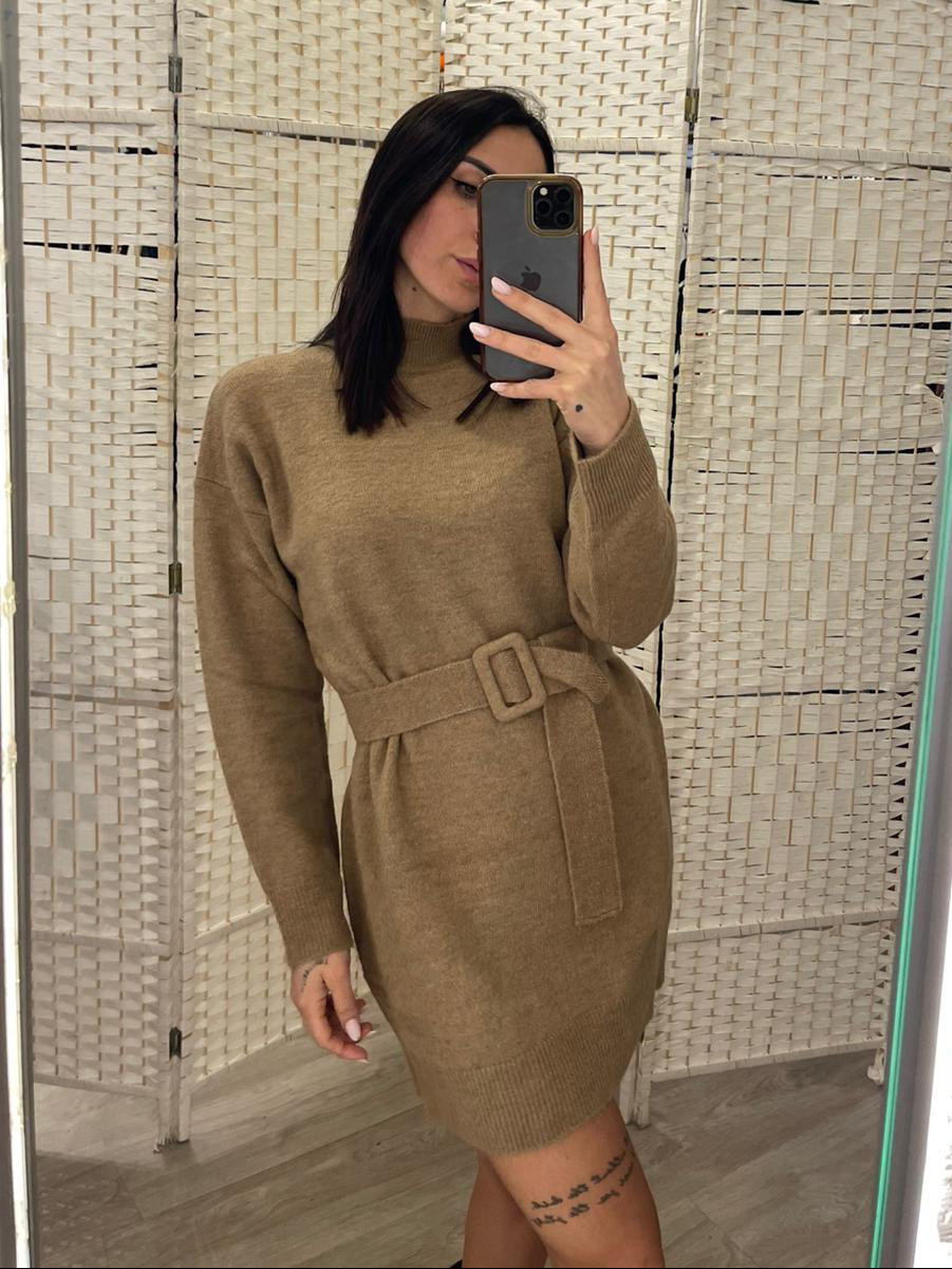 Abito maglia cammello Kontatto