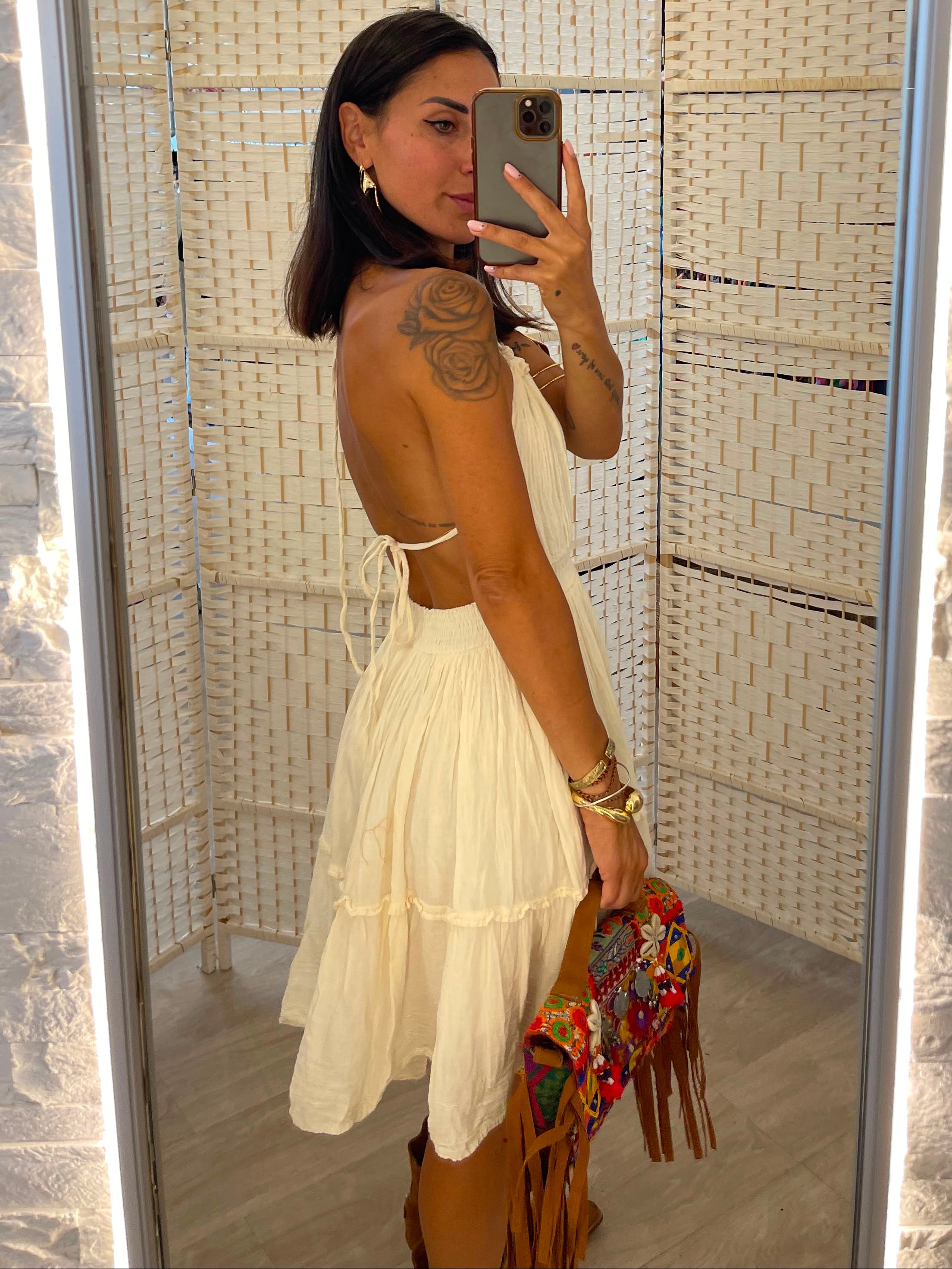 Abito bianco cotone