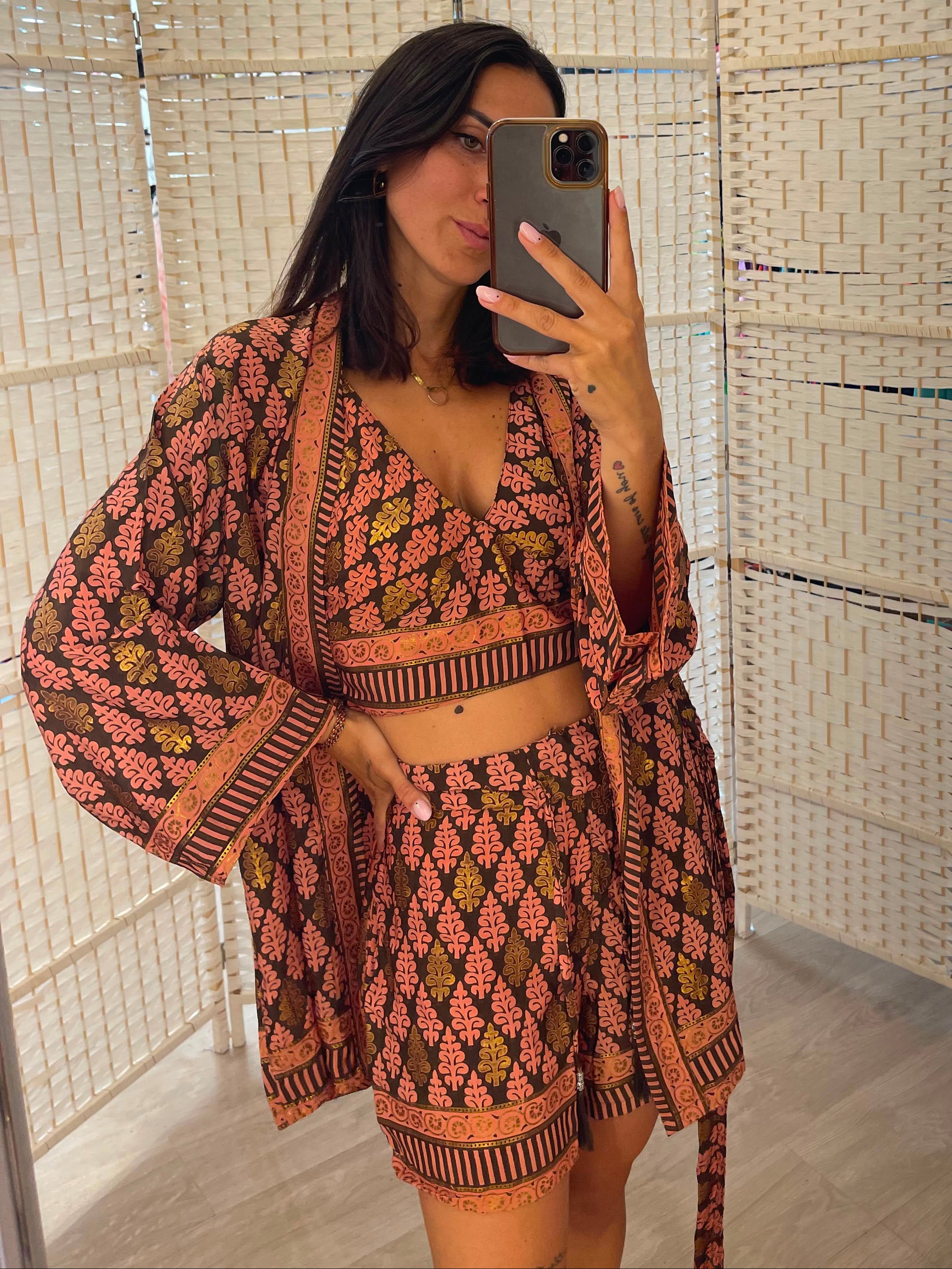 Completo kimono + shorts fantasia