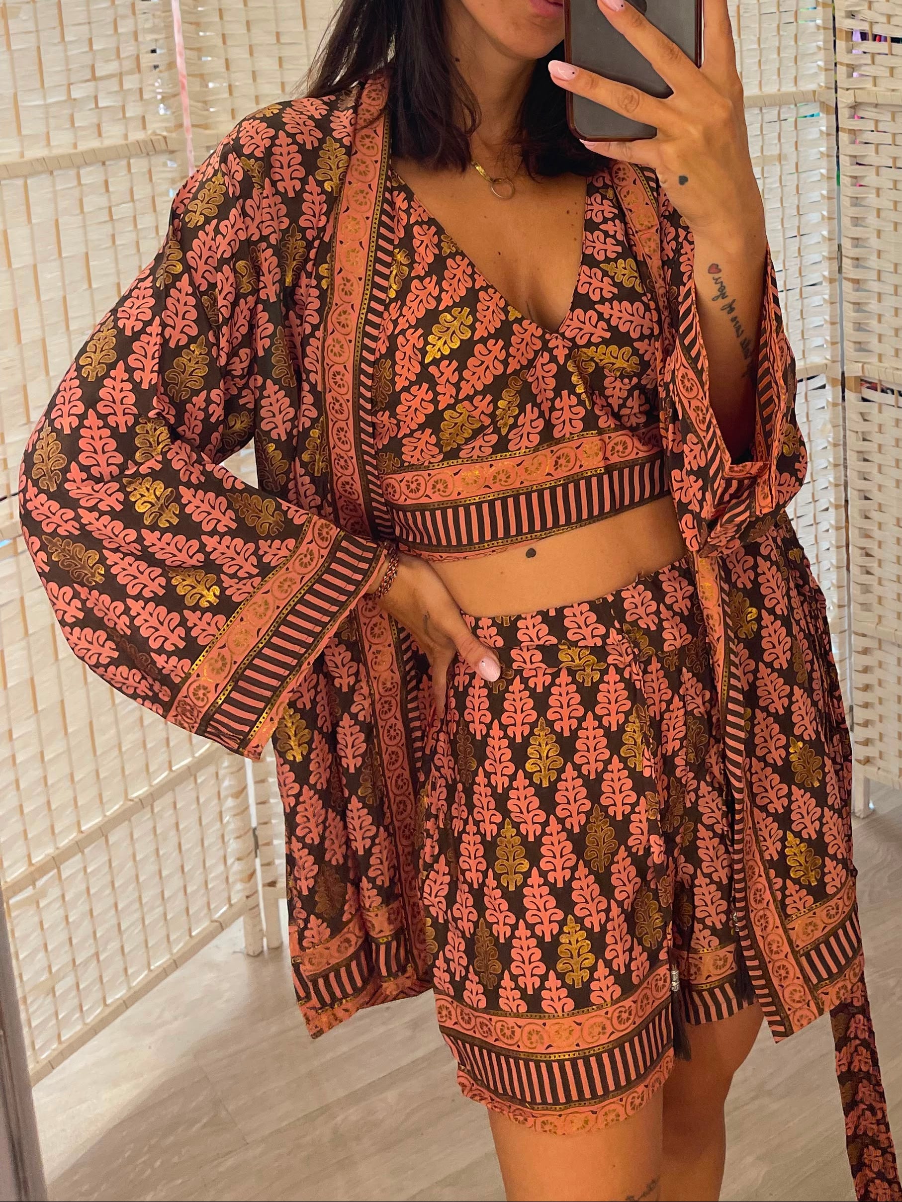 Completo kimono + shorts fantasia