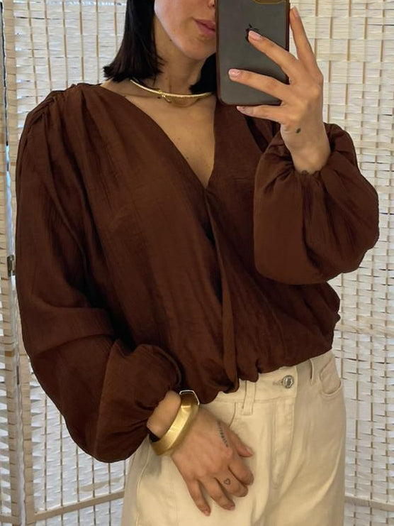 Blusa marrone Kikisix