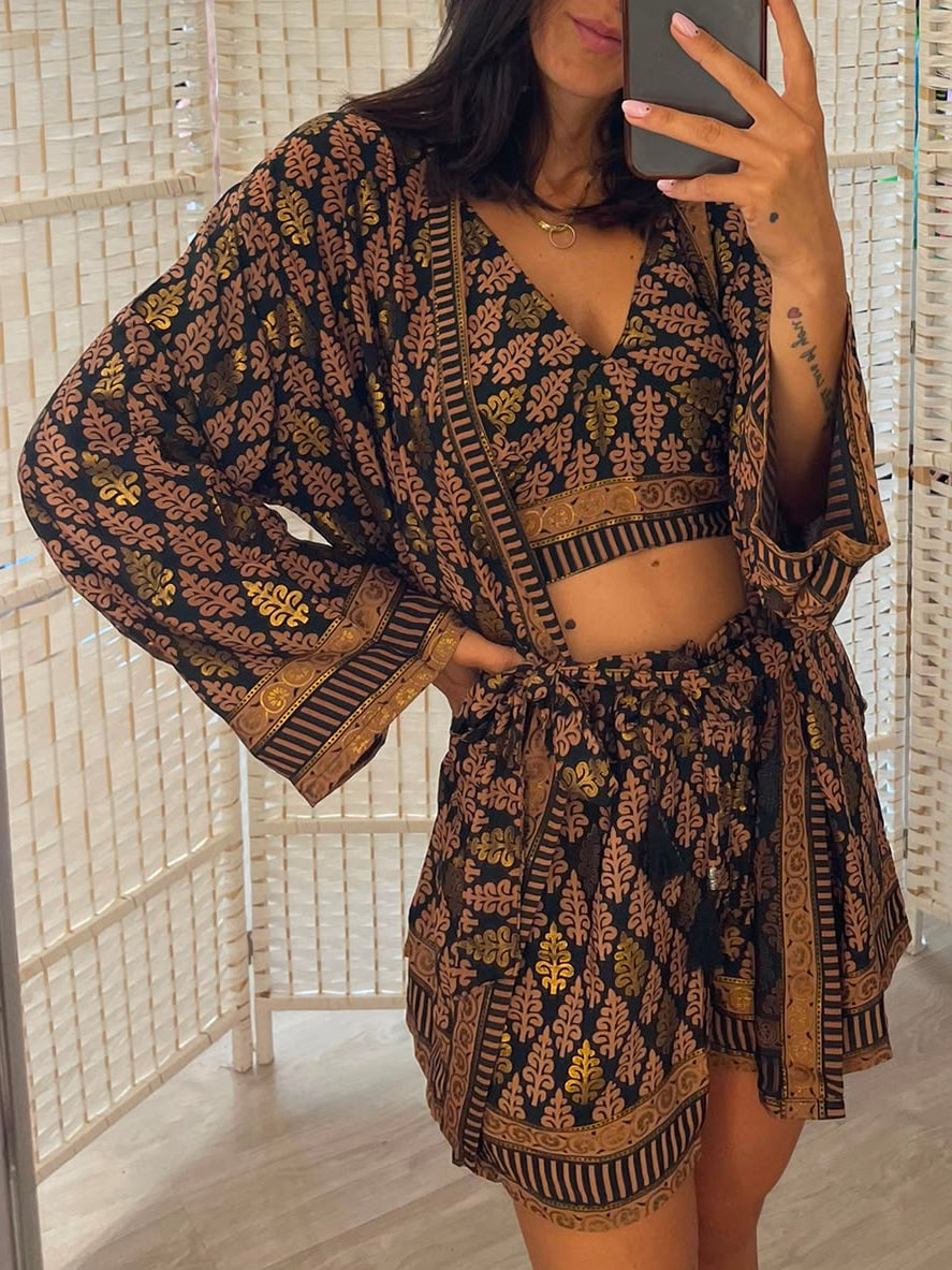 Completo fantasia kimono +shorts