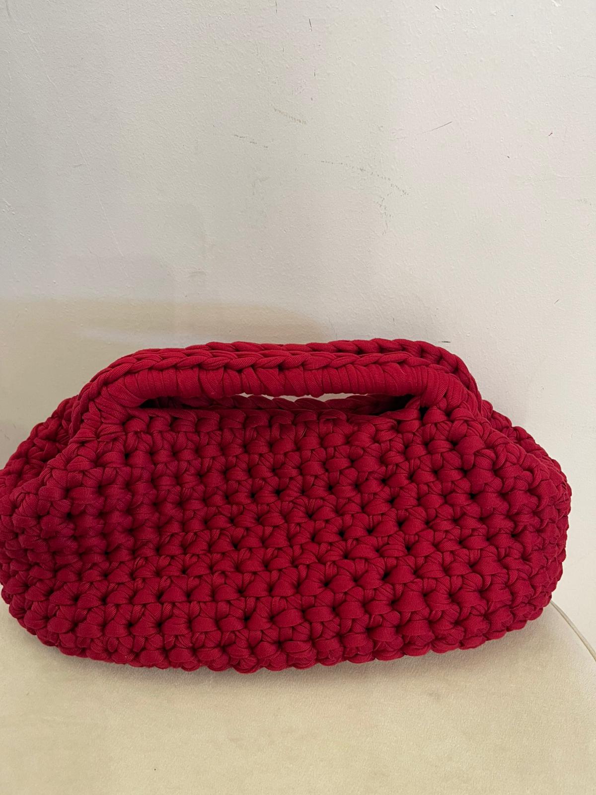Borsa clutch crochet  rossa o nera
