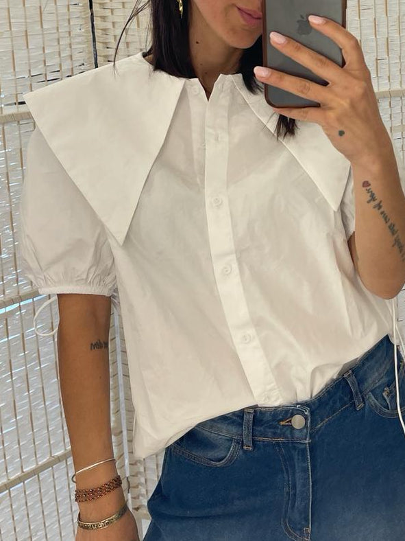 Camicia bianca con collettone Glamorous