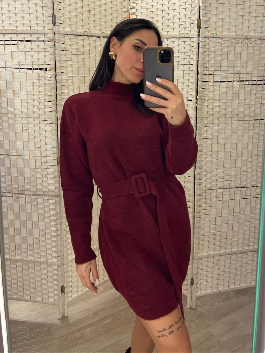 Abito maglia bordeaux Kontatto