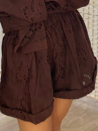 Shorts sangallo chocolate Glamorous