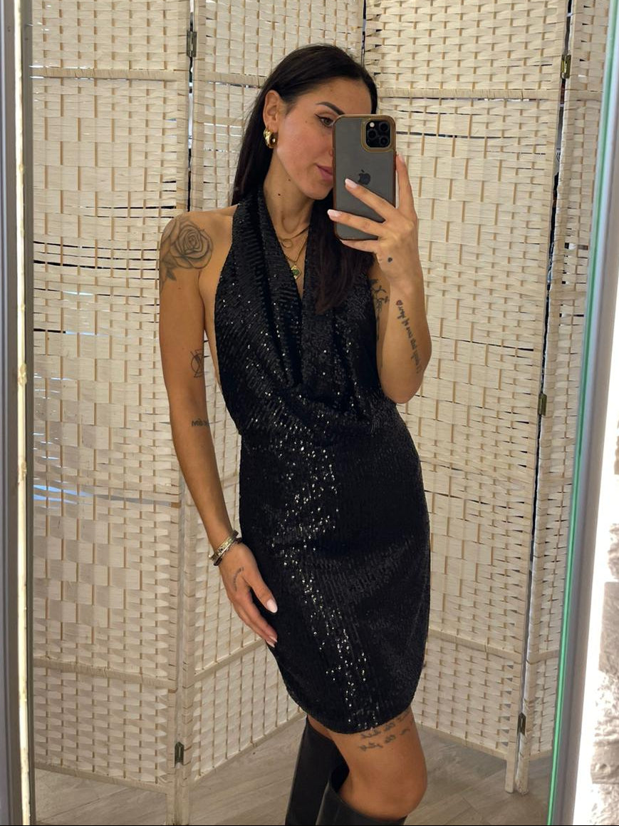Abito paillettes nero