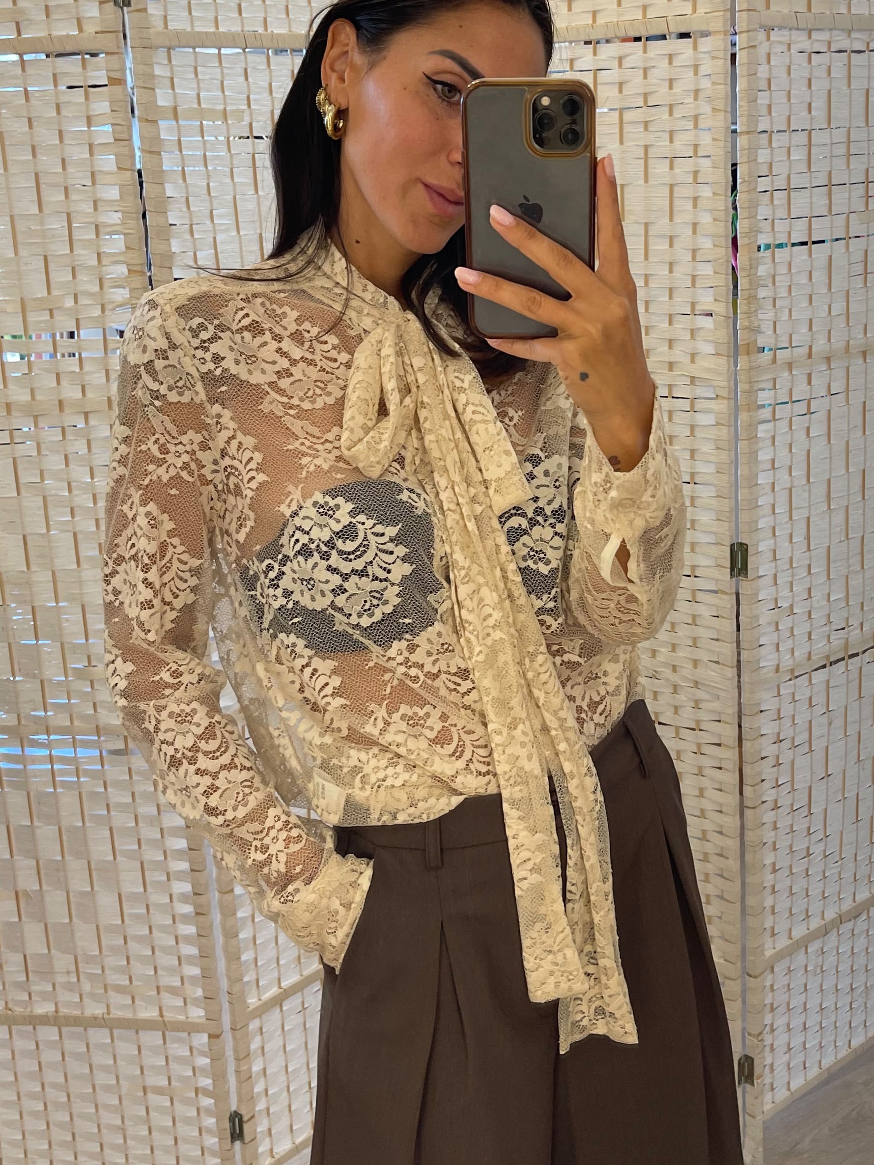 Camicia pizzo burro Kikisix