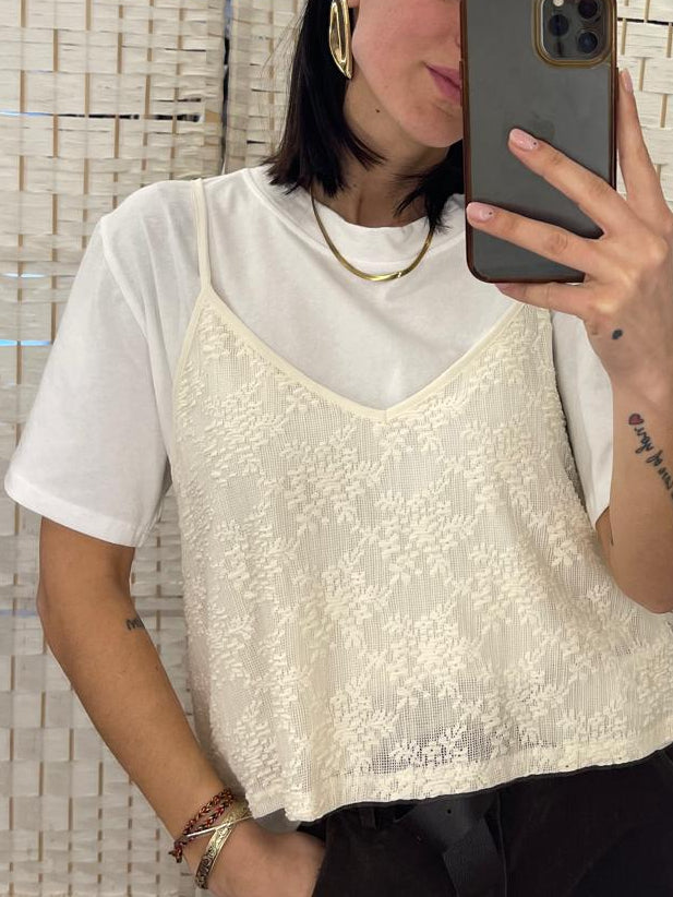 T-shirt + top pizzo Kikisix