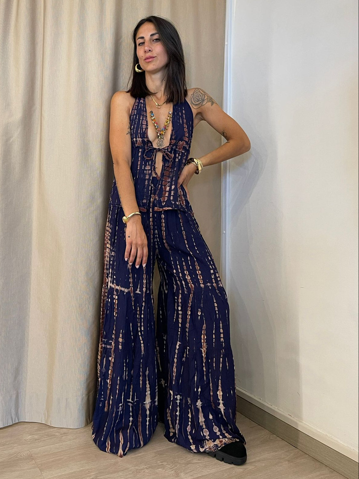 Completo top + pantalone fantasia