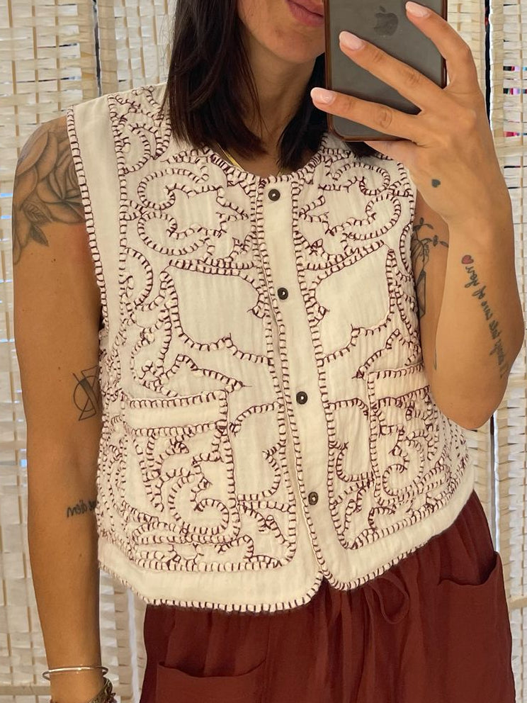 Gilet ricamato a mano La Petite Etoile