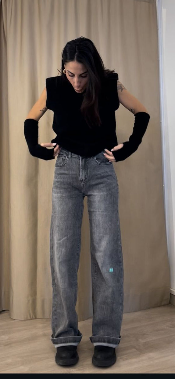 Jeans grigio elasticizzato