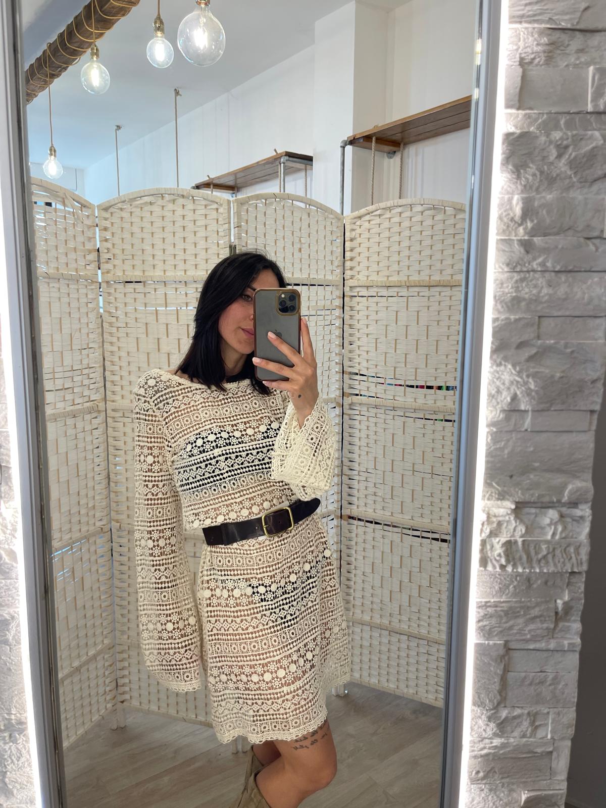 Abito crochet burro
