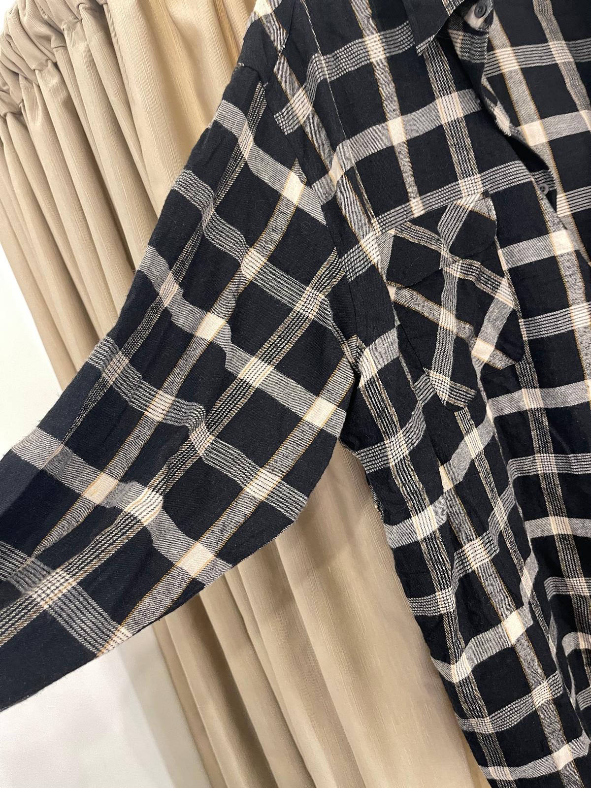 Camicia quadri nera Over Linea Vintage