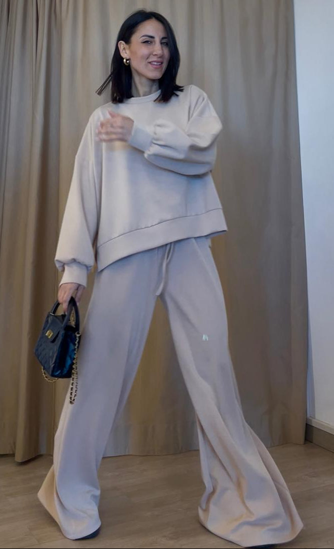 Pantalone beige tuta Kikisix