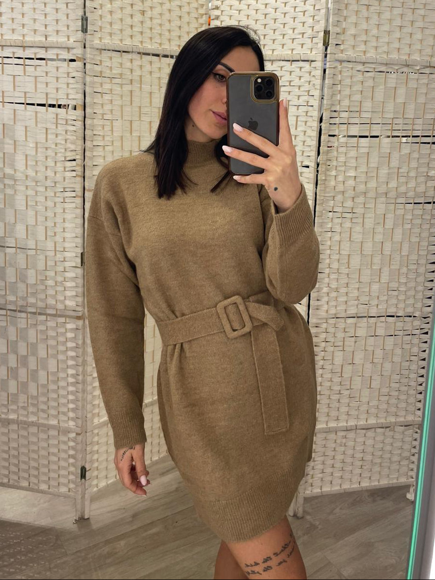 Abito maglia cammello Kontatto