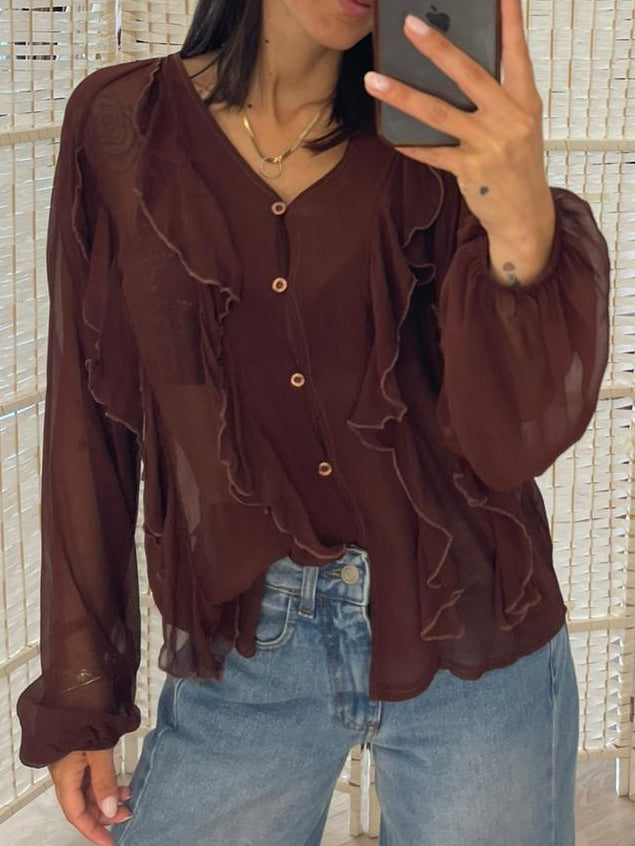 Blusa marrone Kikisix