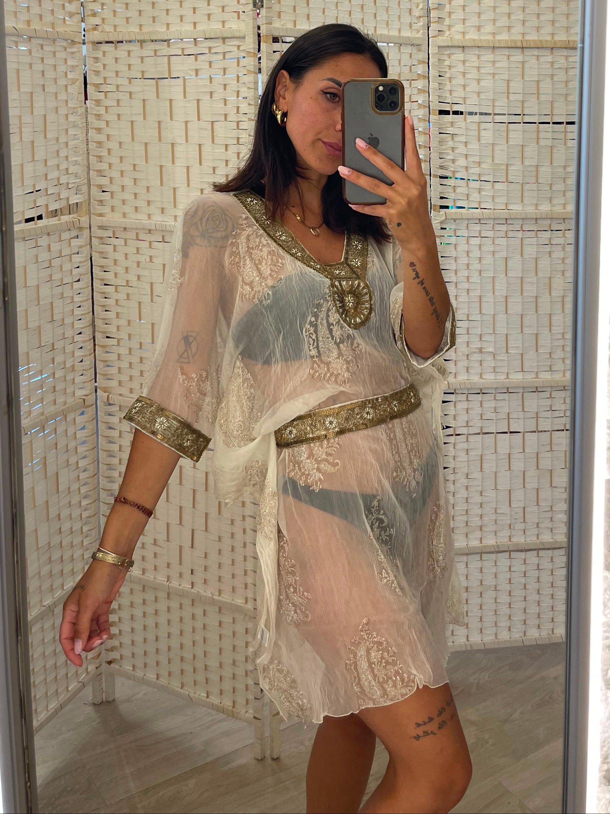 Copricostume con perline