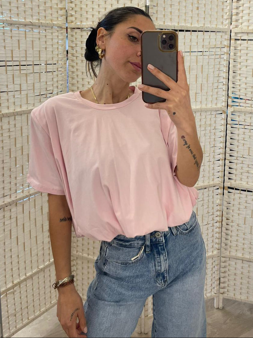T-shirt con elastico bianca o rosa o nera