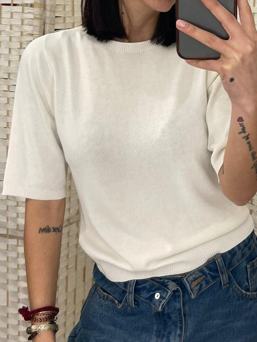 T-shirt bianca viscosa Kontatto