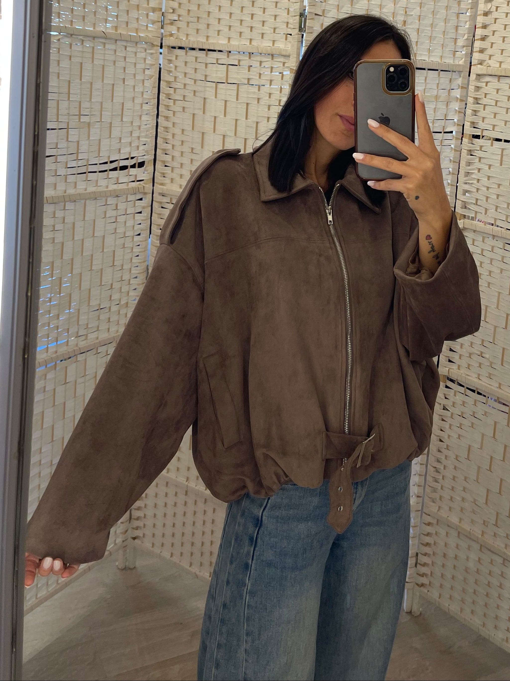 Bomber farfalla scamosciato Kontatto